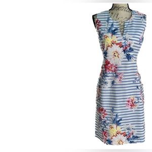 Joules Sleeveless Sheath Blue and white Dress size 10